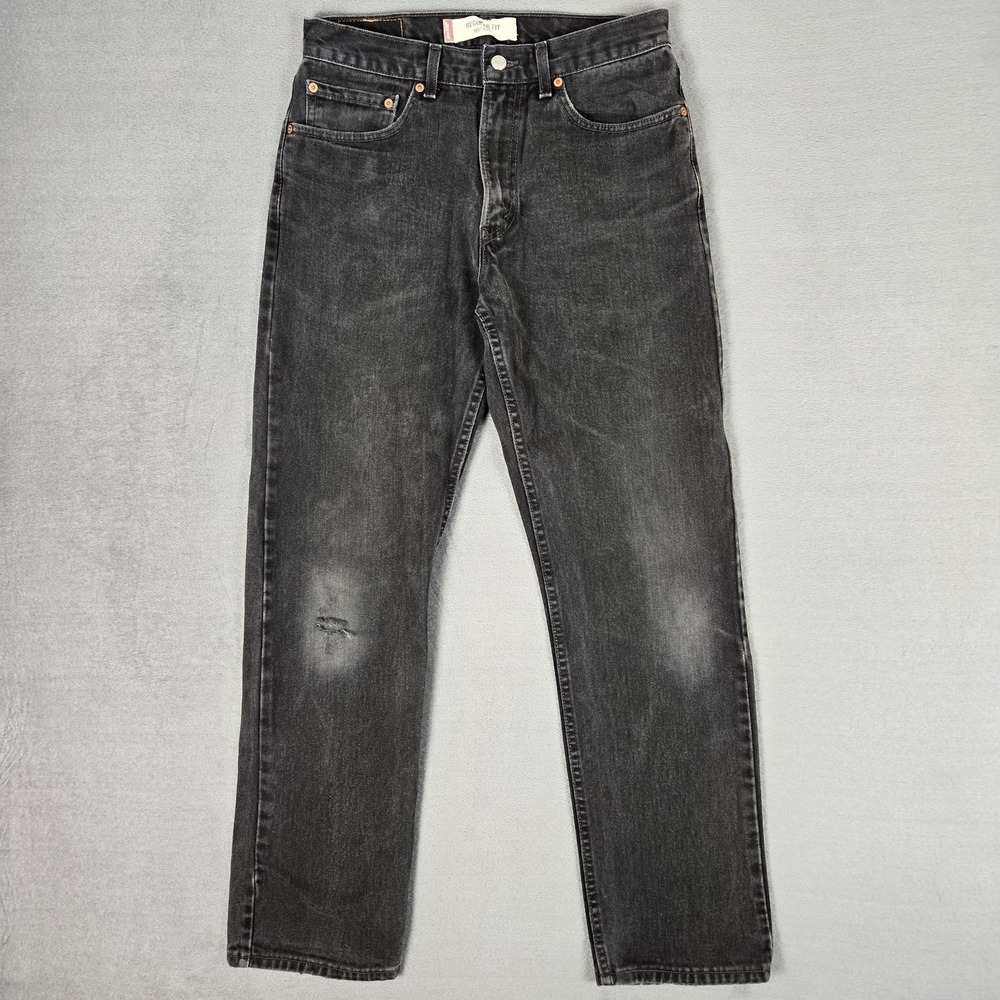 Vintage Levis 505 Regular Fit Jeans Mens‎ 32x32 Washed Black USA Made 2003 Y2K